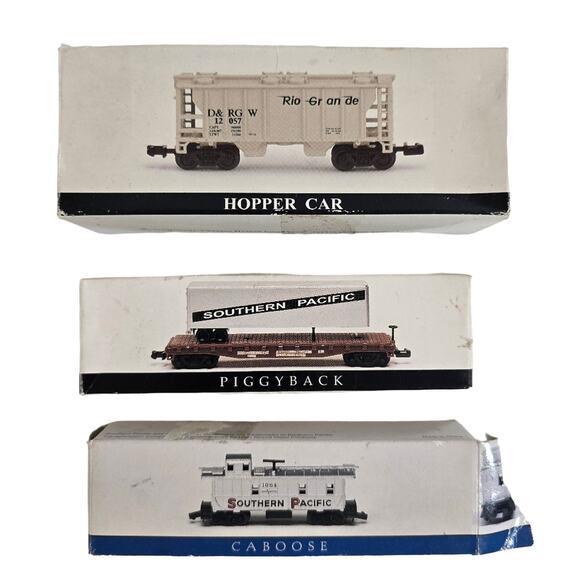 Southern Pacific Train Car Hopper Car Piggyback Caboose High Speed Metal Product - Picture 1 of 12